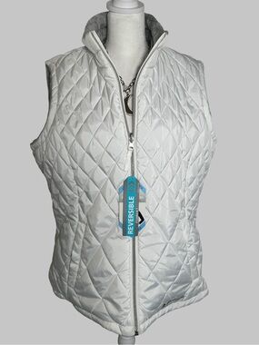 Free Country White & Grey Quilted Reversible Women's Vest